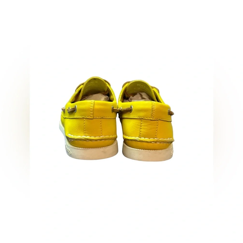Sperry Men’s Authentic Original Top Sider 3-Eye Yellow Leather Boat Shoes - Sz 8
